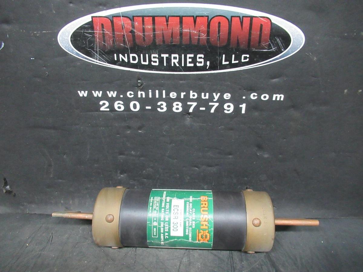 Used BRUSH DUAL-ELEMENT TIME-DELAY CURRENT-LIMITING FUSE ESCR-300 600 VAC 300 AMP