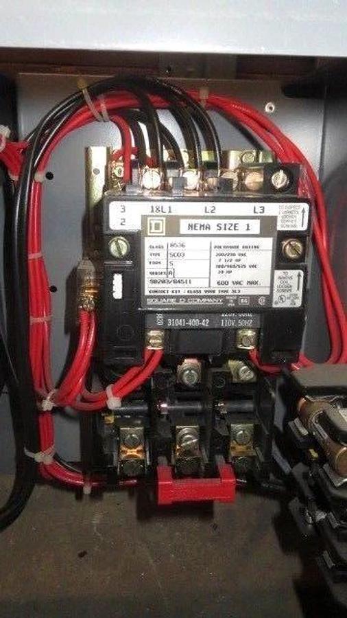 Used SQUARE D 12" MCC BUCKET 480 VAC W/ 3 AMP FHP BREAKER & NEMA SIZE 1 STARTER