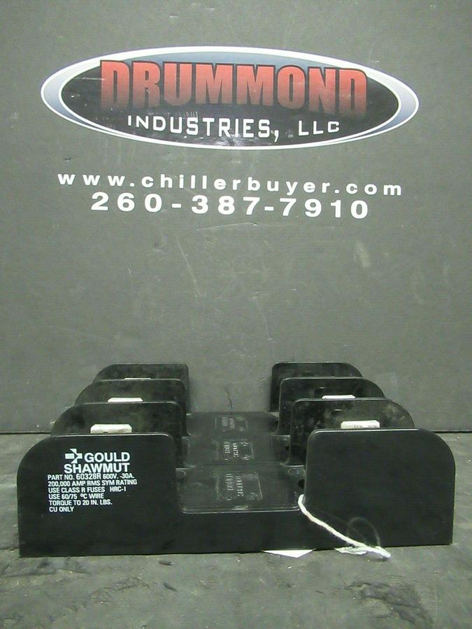 Used GOULD SHAWMUT FUSE HOLDER 60328R FOR 30 AMP 600 V FUSES