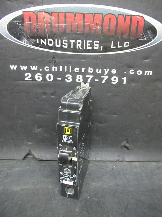 Used SQUARE D SINGLE POLE BREAKER EGB14020 20 AMP 277 VAC **WARRANTY INCLUDED**