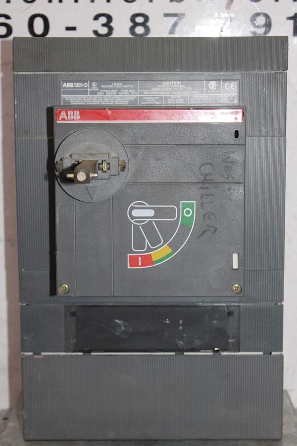 Used ABB MOLDED CASE SWITCH SACE S6 S6H-D 800 AMP 600 VAC 600 VDC 3-POLE S6H