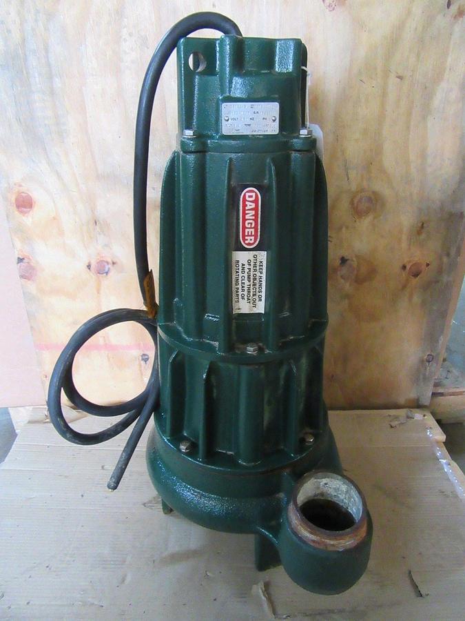 Used ZOELLER SUMP PUMP G6122-S 460VAC 2HP 1750RPM 3PHASE 60HZ 3.4 AMP 6122-0267