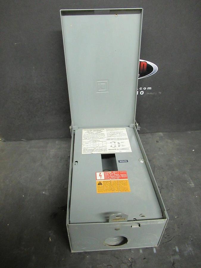 Used SQUARE D CIRCUIT BREAKER ENCLOSURE NEMA 3R 100 A MAX 120 / 240 V 1 PH QO2100NRB