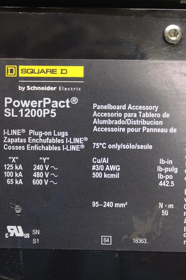 Used SQUARE D POWERPACT I-LINE CIRCUIT BREAKER MGA36800 800 AMP 600 VAC 3-POLE