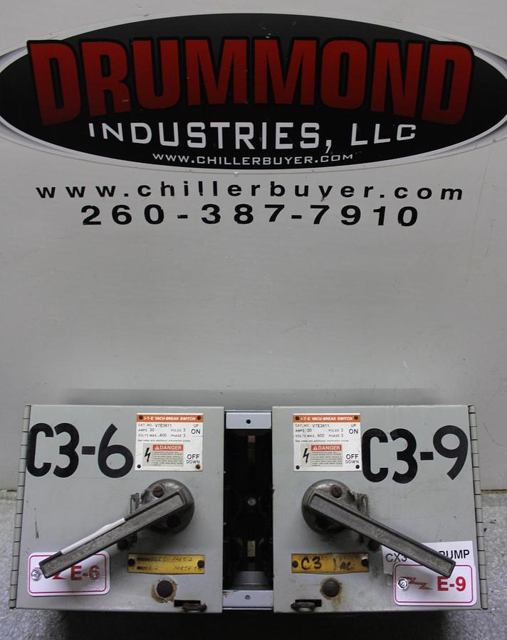 Used ITE TWIN VACU-BREAK FUSIBLE PANELBOARD SWITCH V7E3633 600V 100A