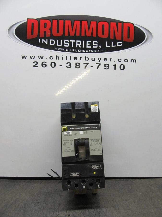 Used SQUARE D I-LINE CIRCUIT BREAKER KC34200CBA1021 200 AMP 480 VAC W/ SHUNT TRIP