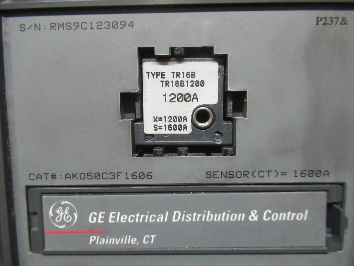 Used GE MICROVERSATRIP PLUS TRIP UNIT FOR CONVERSION KIT AKO50C3F1606 1200 AMP TRIP