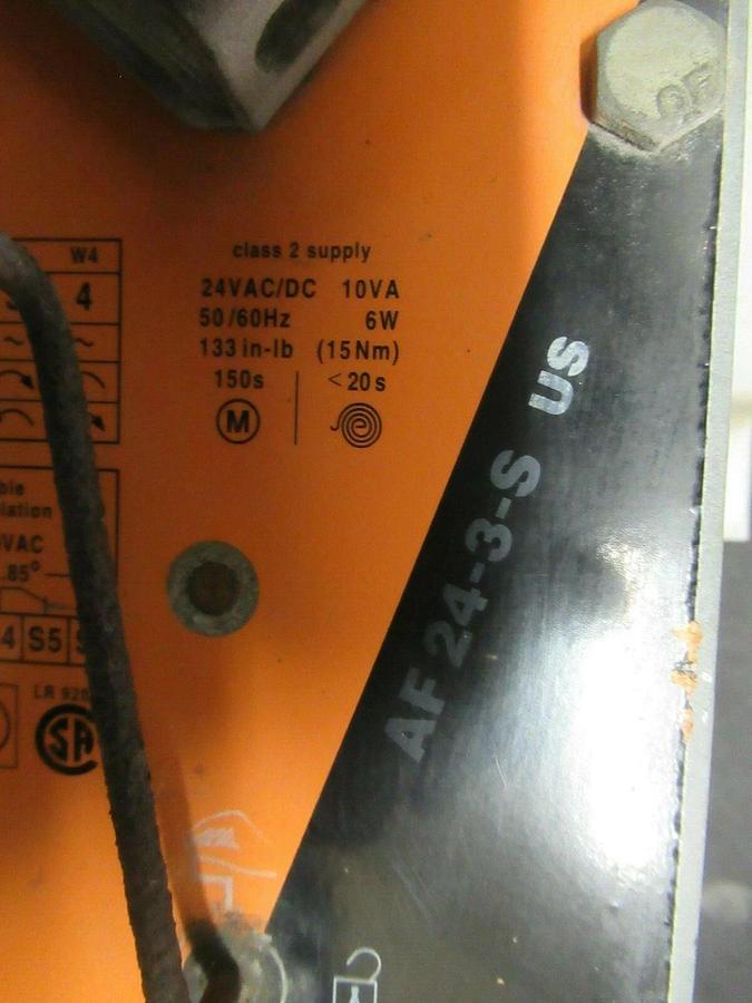Used BELIMO SPRING RETURN ACTUATOR AF24-3-S-US 24 VAC/DC 10 VA 6W