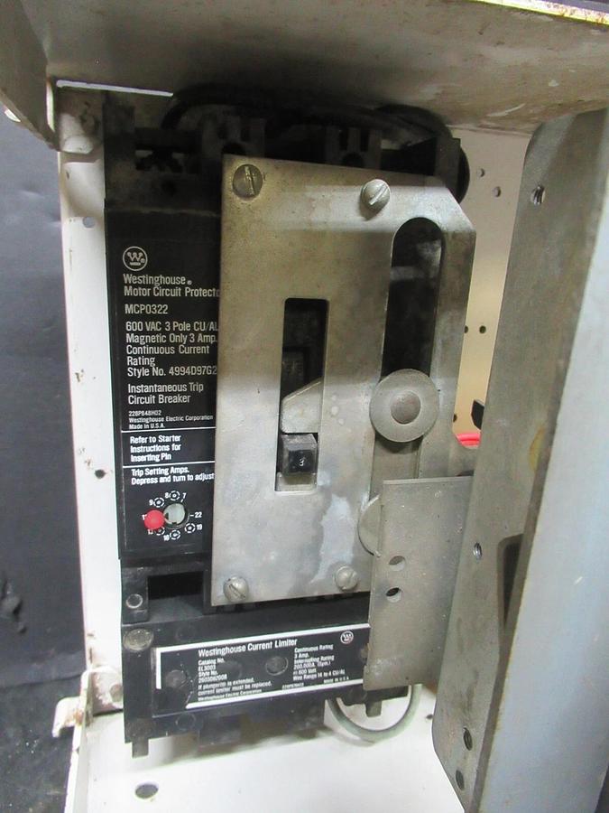 Used CUTLER HAMMER MOTOR STARTER CONTROL 12" W/ A10CN0 NEMA SIZE 1 3 AMP 600 VAC