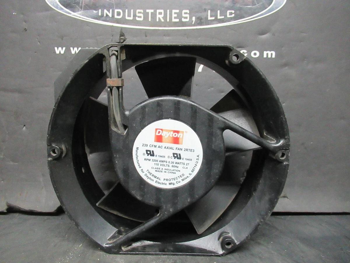 Used DAYTON AC AXIAL COOLING FAN 2RTE3 239 CFM 0.26 AMP 27 WATT 115 VOLT 3200 RPM