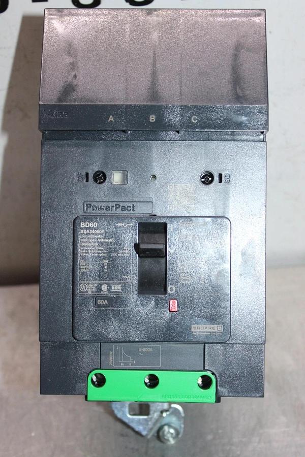 NIB SQUARE D POWERPACT I-LINE CIRCUIT BREAKER BDA34060Y 60 AMP 480/277V 3-POLE