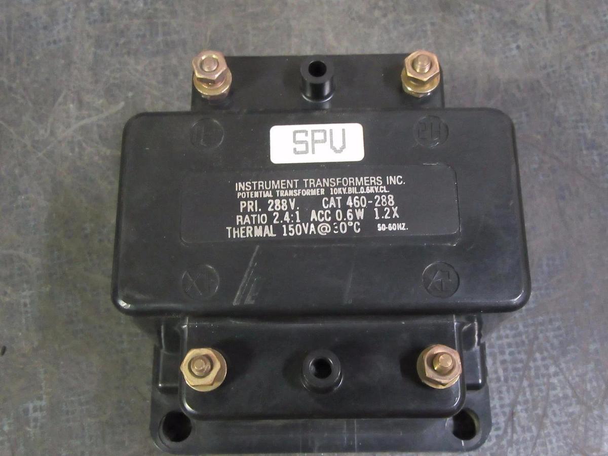 Used INSTRUMENT TRANSFORMERS POTENTIAL TRANSFORMER # 460-288 PRI: 288V RATIO 2.4 : 1