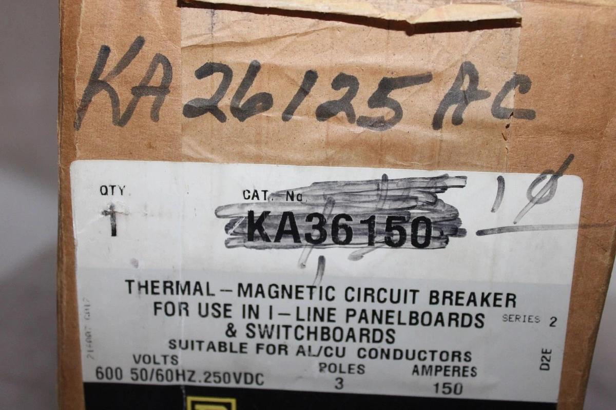 NIB SQUARE D I-LINE CIRCUIT BREAKER KA256125AC 125 AMP 600 VAC 2-POLE