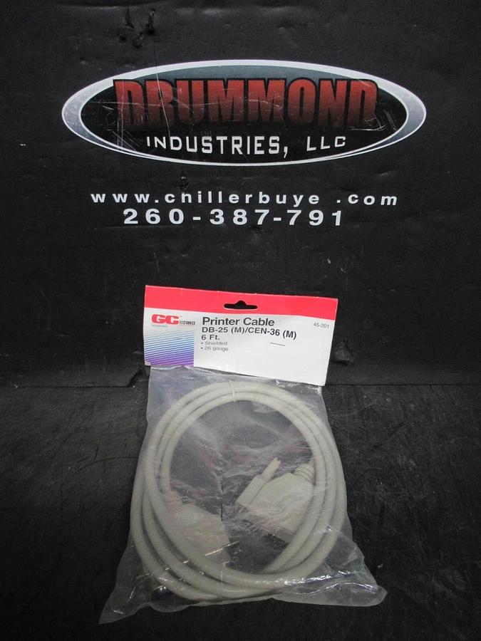 NEW IN BAG GC ELECTRONICS PRINTER CABLE DB-25 CEN-36 DUAL MALE SHIELDED 26 GAUGE
