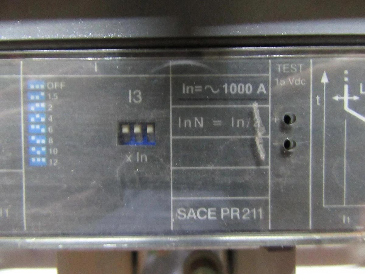 Used ABB CIRCUIT BREAKER SACE S7 S7H 1000 AMP 600 VAC W/ AUXILIARY SWITCH & SHUNT