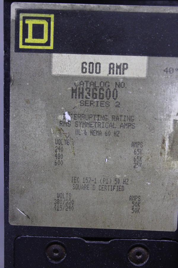Used SQUARE D POWERPACT PLUG-IN SUB-FEED LUG SL800 SERIES 2 800 AMP 600 VAC 3-POLE
