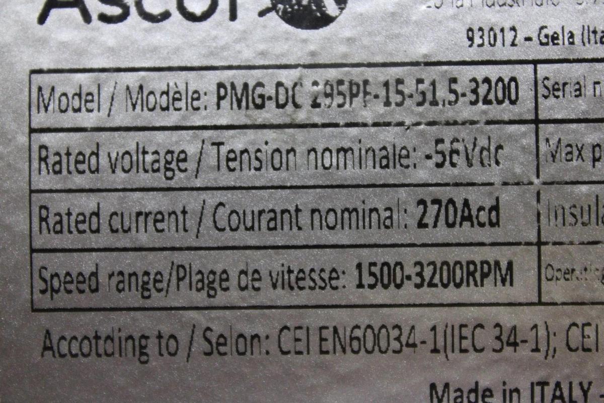 ASCOT DC GENERATOR END PMG-DC-295PF-15-51,5-3200 15 KW 48 VDC 270 AMP
