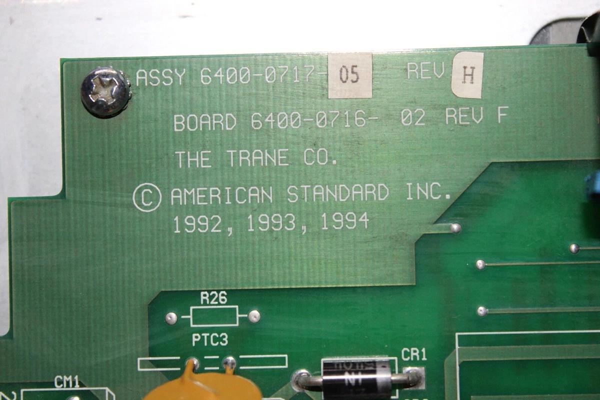 Used TRANE CHILLER ADAPTIVE CONTROL INTERFACE 6400-0828-01 6400-0717-05 REV. H