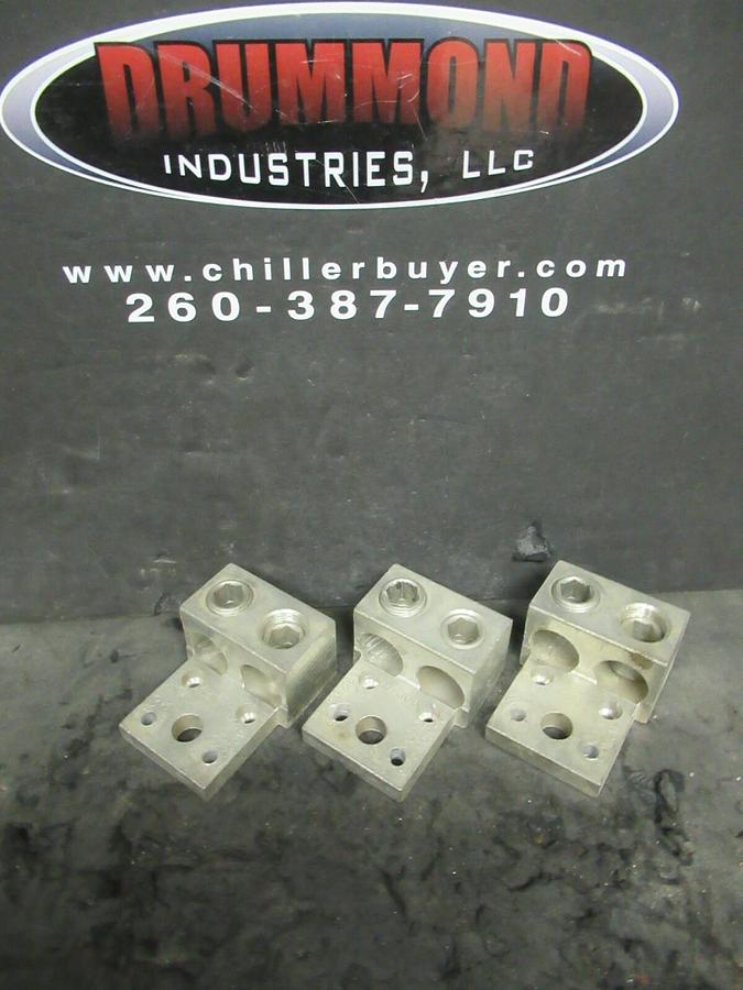 Used (3 QTY) ILSCO D899 2 DOUBLE BARREL MECHANICAL CONNECTOR LUG TAPS 600MCM - #2