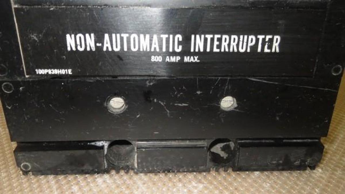 Used WESTINGHOUSE MA FRAME BREAKER 800 AMP 600 VAC 3 POLE MODEL MA3800NW **WARRANTY**