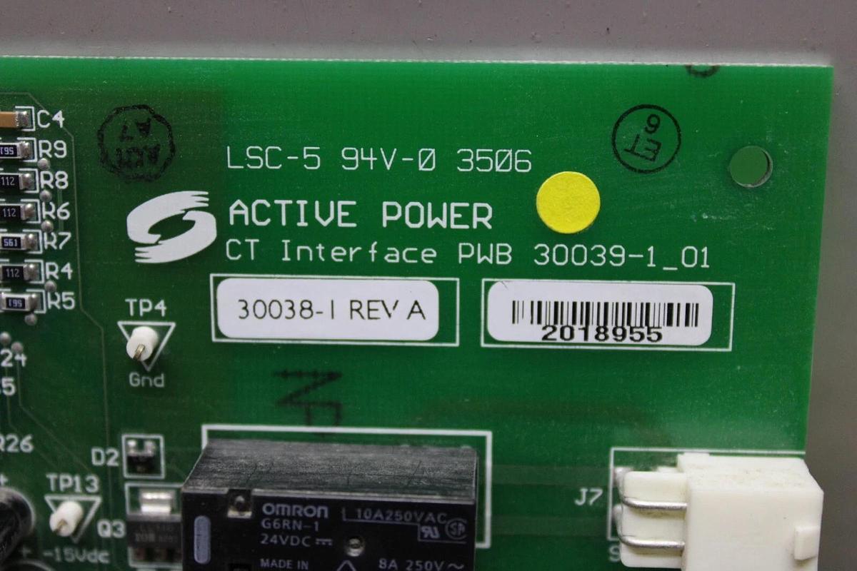Used ACTIVE POWER CT INTERFACE CIRCUIT BOARD 30039-1_01 30038-1 REV. A