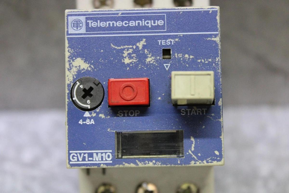 Used TELEMECANIQUE MANUAL MOTOR STARTER GV1-M10 4-6 AMP 600 VAC 3 HP 50/60 HZ