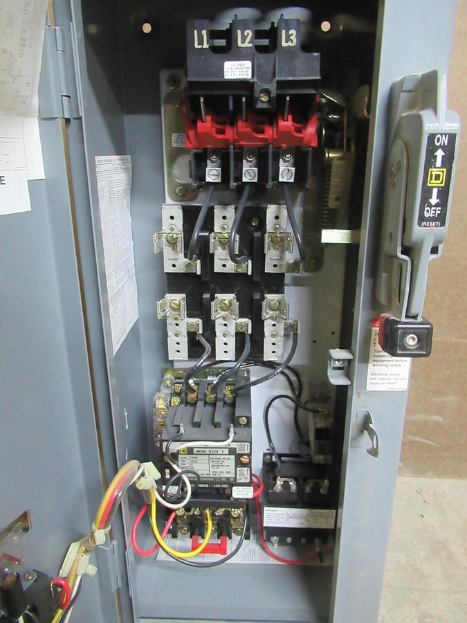 Used SQUARE D NEMA SIZE 1 COMBINATION COMBO BOX 8538SCG13 30 AMP 10 HP 600 VAC