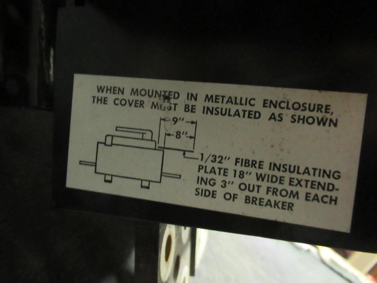 Used SQUARE D BREAKER PAF361600DC1286 1600A 600VDC W/ AUX SWITCH AND SHUNT TRIP