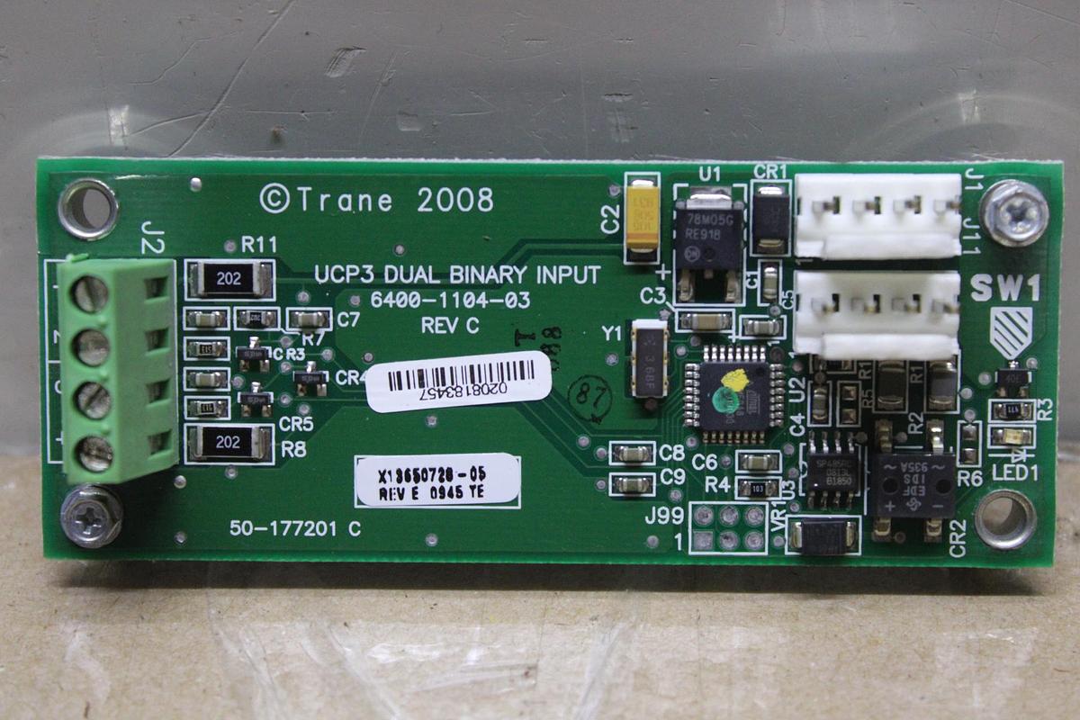 Used TRANE UCP3 DUAL BINARY INPUT CIRCUIT BOARD # 6400-1104-03 REV C ; X13650728-05 E