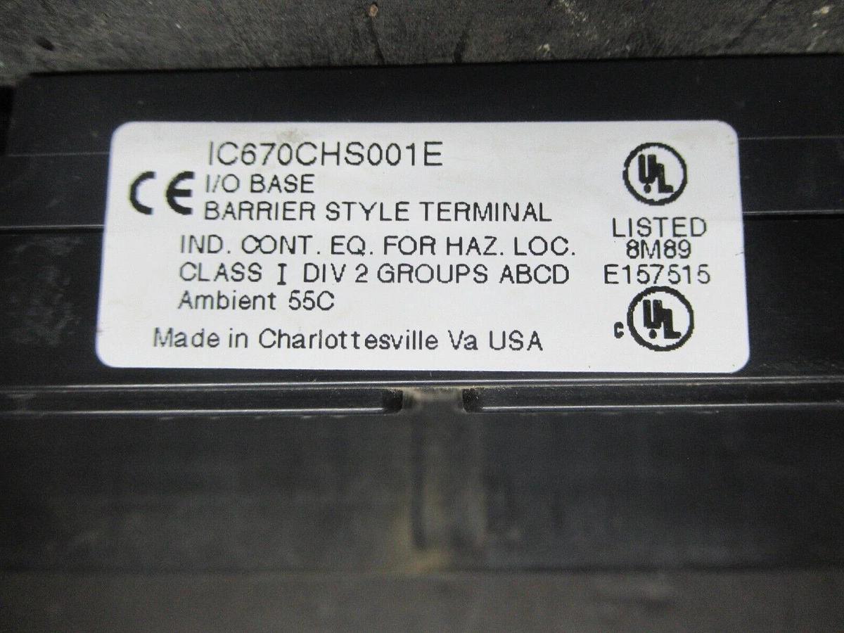 Used GE FANUC I/O BASE BARRIER TERMINAL MODULE IC670CHS001E **WARRANTY INCLUDED**