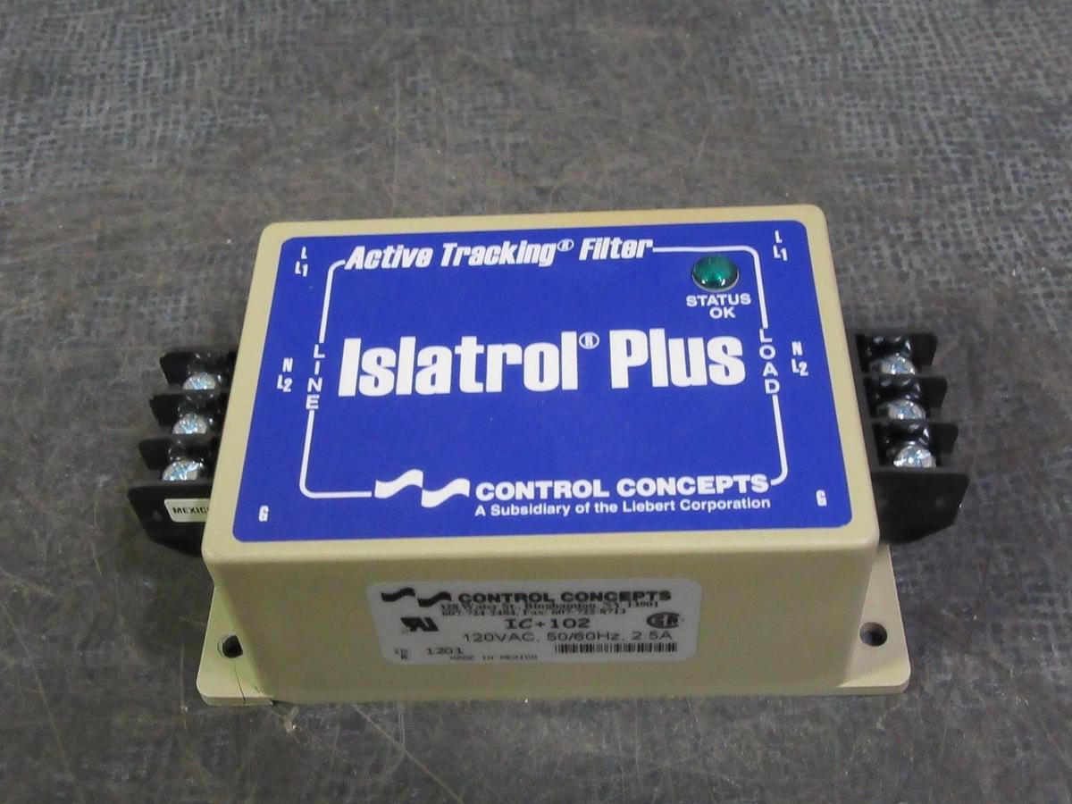 Used CONTROL CONCEPTS ISLATROL PLUS TRACKING FILTER 120 VAC 2.5 AMP MODEL: IC+102