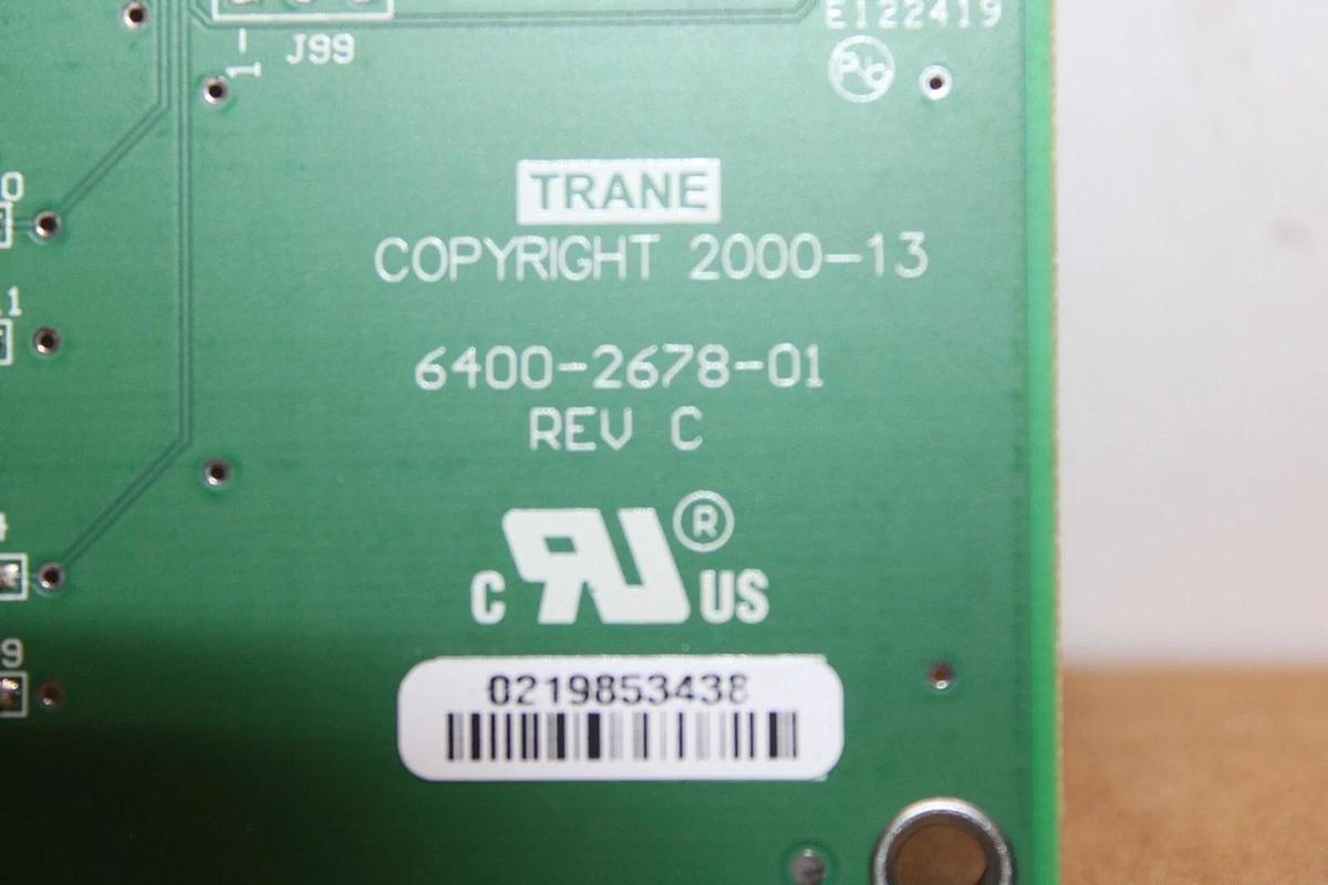 Used TRANE QUAD RELAY CIRCUIT BOARD X13650806040 REV. H 6400-2678-01 REV. C
