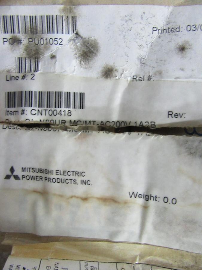 MITSUBISHI CONTACTOR SL-N8OUR 600 VAC 100 AMP 50 AMP 3-PHASE COIL: 240 VAC