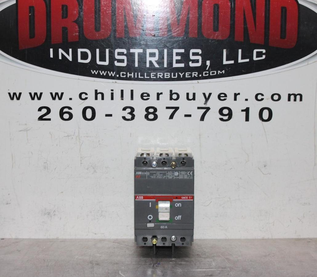 Used ABB CIRCUIT BREAKER SACE S1 S1N 60 AMP 3-POLE 277/480 VAC **WARRANTY INCLUDED**