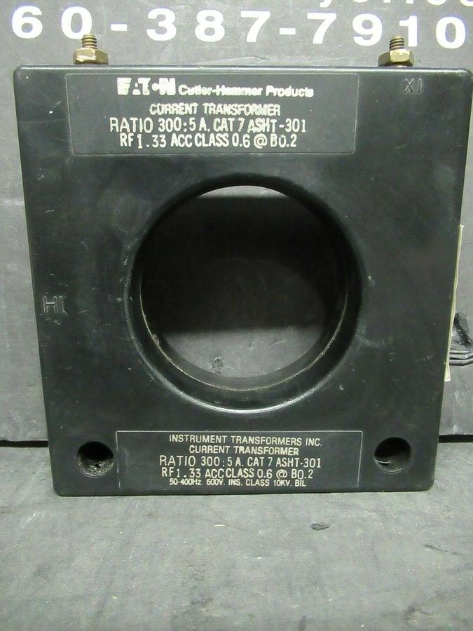 Used EATON CURRENT TRANSFORMER 7 ASHT-301 RATIO: 300:5 A