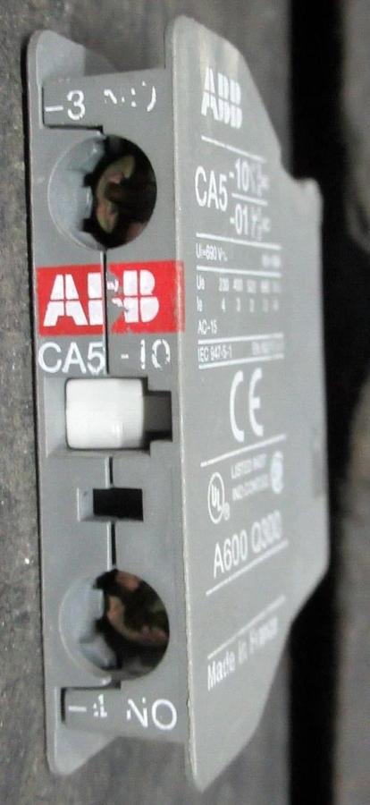 Used LOT OF 3 ABB AUXILLIARY CONTACT CA5-10 690 VOLT 16 AMP A600-Q300 **WARRANTY**