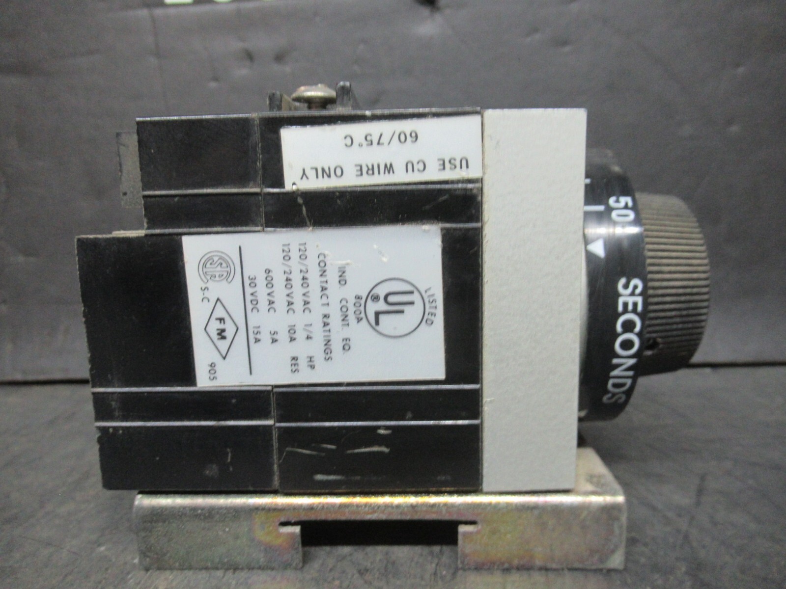 Used AGASTAT TIME DELAY RELAY 5-50 SECONDS 7012AD 120 VAC VOIL 600 VAC 10 AMP