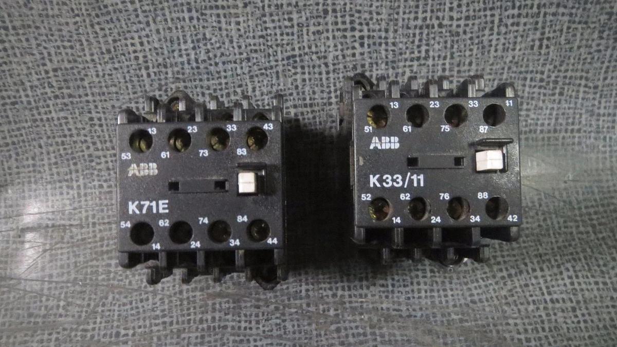 Used ABB CONTACTOR (1) 10 AMP 600 V 3 POLE WITH 110-127V COIL # K71E // # K33/11