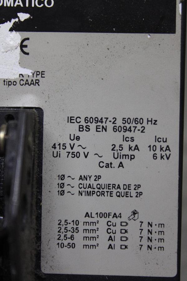Used SQUARE D I-LINE CIRCUIT BREAKER FA34020 20 AMP 480 VAC 3-POLE