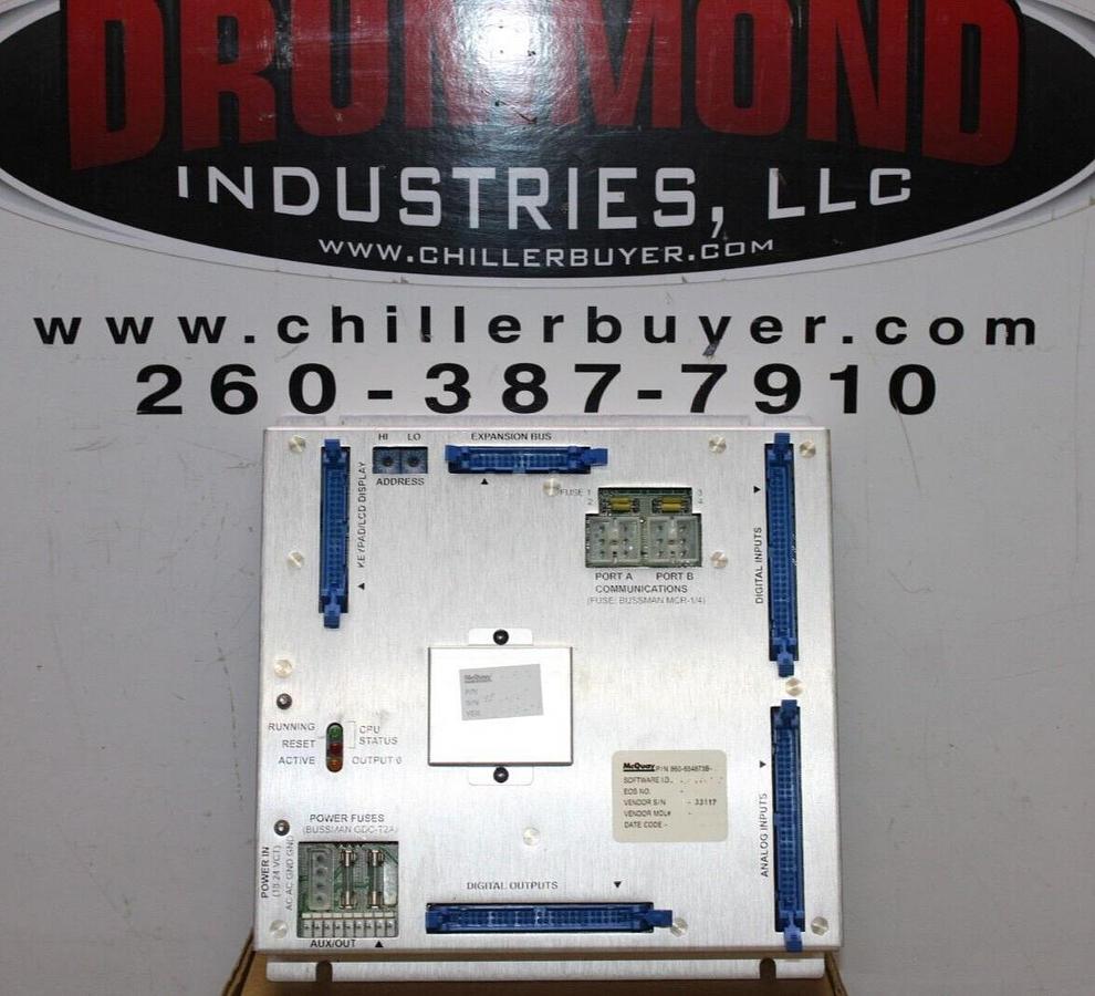 Used MCQUAY CHILLER CONTROL MODULE 860-654873B-50 005-000280-50 REV. H