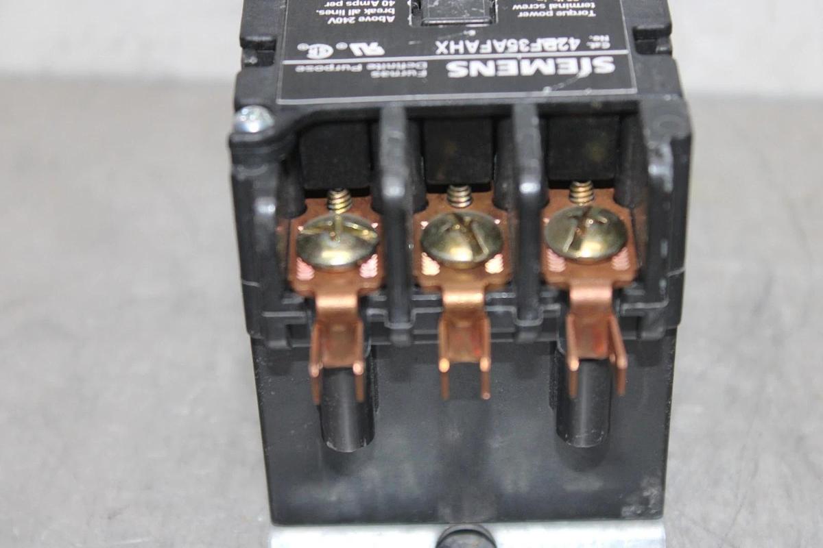 Used SIEMENS CONTACTOR 42BF35AFAHX 600 VAC 30 AMP 15 HP COIL: 110/120V