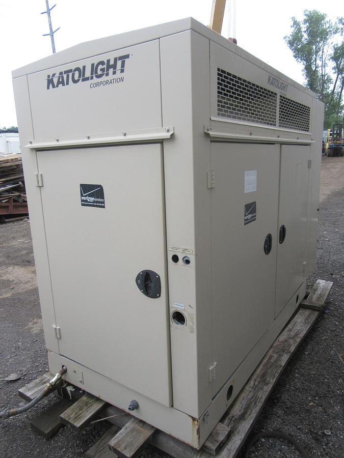 Used 30 KW NATURAL GAS PROPANE GENERATOR KATOLIGHT 120/240V RE-CONNECTABLE 114 HRS VIDEO WE SHIP