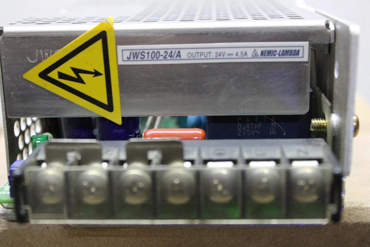 Used NEMIC-LAMBDA POWER SUPPLY JWS100-24/A INPUT: 240 VAC 1.5A OUTPUT: 24 VDC 4.5A