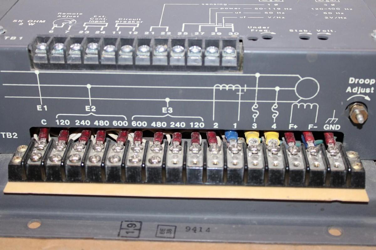 Used BASLER STATIC VOLTAGE REGULATOR SSR 125-12X 9-1859-00-107 600 VAC 400 HZ