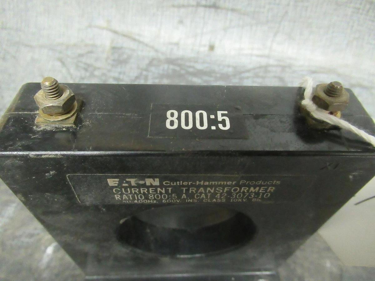 Used EATON CURRENT TRANSFORMER 42-3073-10 RATIO: 800:5 50-400HZ