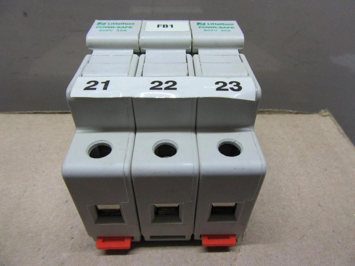 Used LITTELFUSE POWER-SAFE FUSE HOLDER LPSC-CH 600 VOLT 30 AMP 3-POLE **WARRANTY**