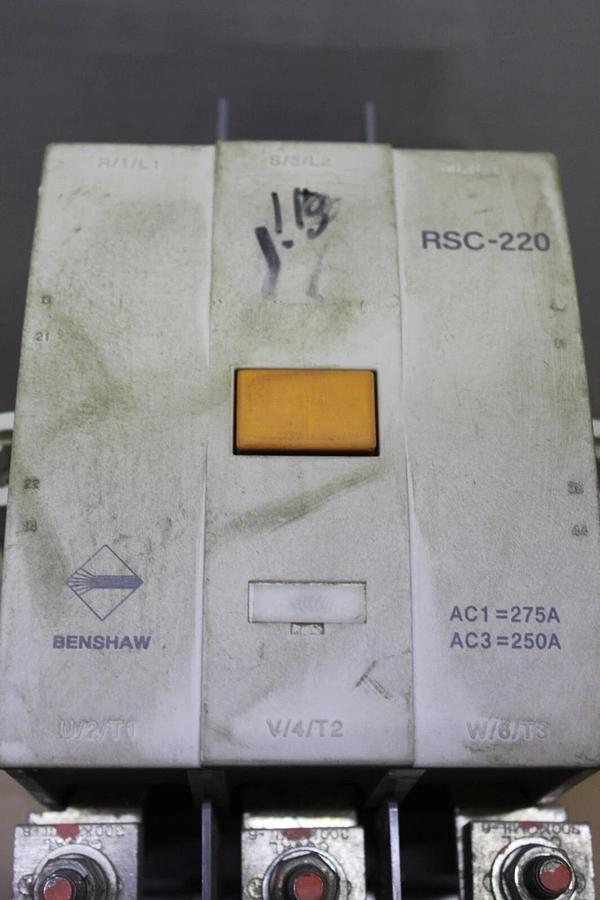 Used BENSHAW IEC CONTACTOR RSC-220 600 VAC 3-POLE 275 AMP 150 HP COIL: 240V