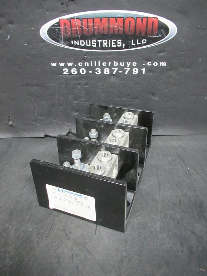 Used MARATHON DISTRIBUTION BLOCK 1453599 600 VOLT 380 AMP COPPER 310 AMP ALUMINIUM