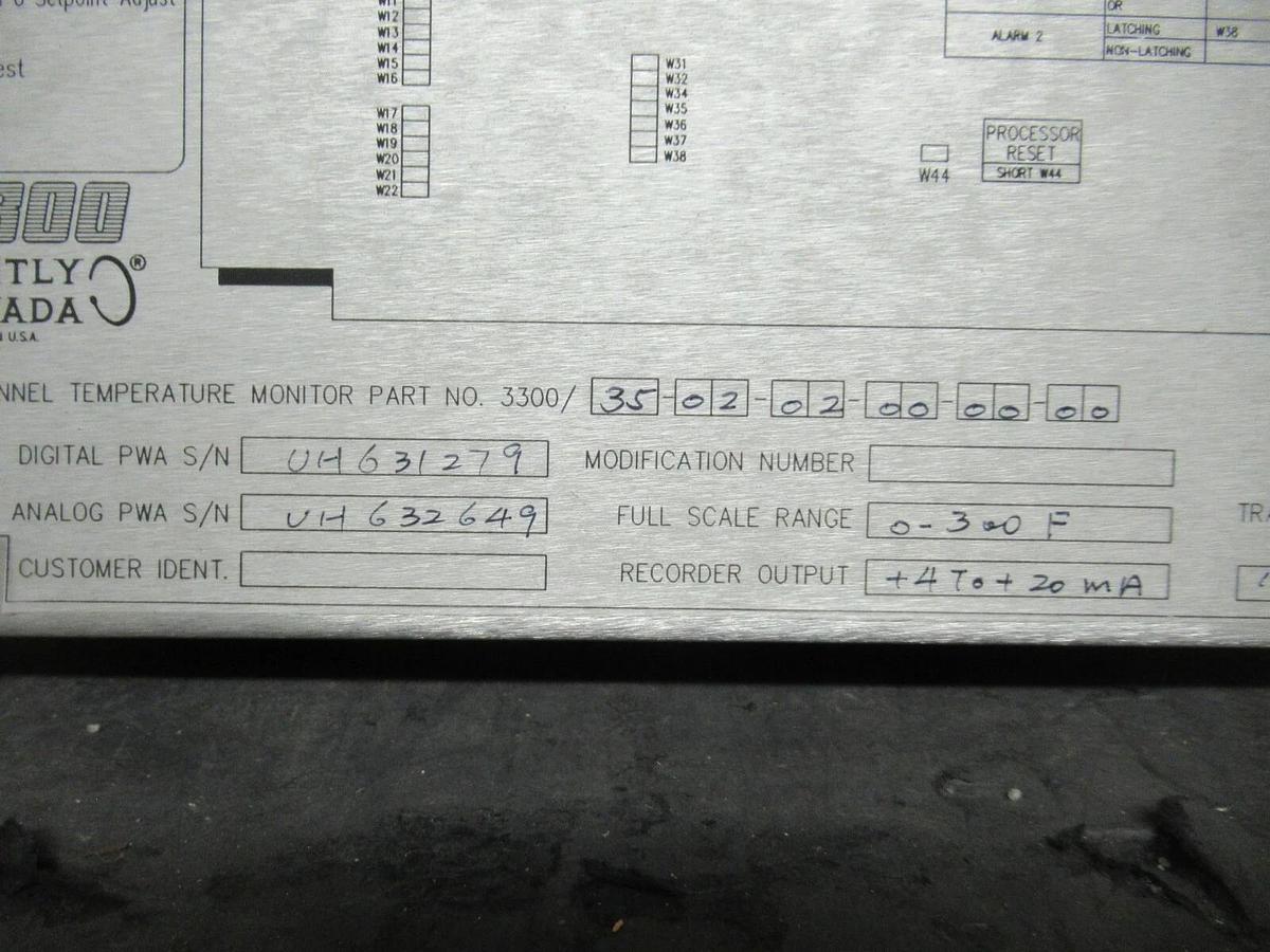 Used BENTLY NEVADA 6 CHANNEL TEMP. MONITOR 81672-01 REV. E 3300/35-02-02-00-00-00