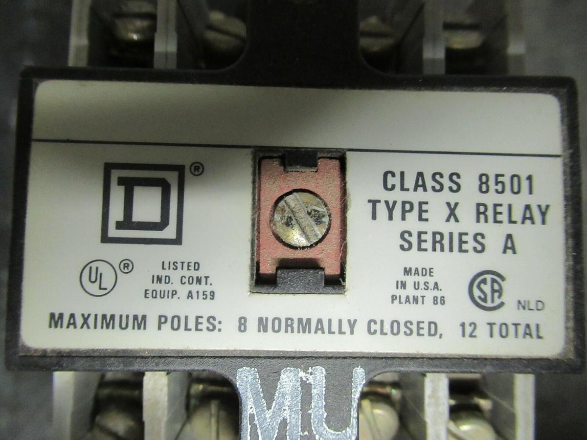 Used 20 AMP SQUARE D TYPE X RELAY 8501-XO-40 12 POLE **WARRANTY INCLUDED**
